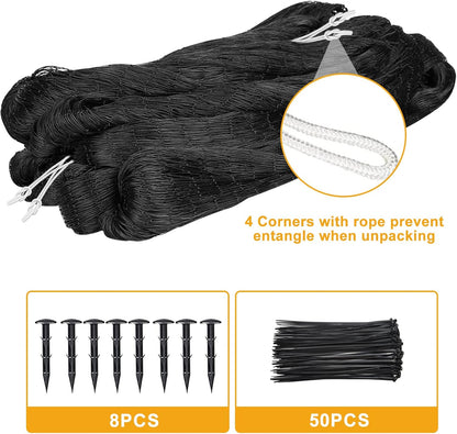 Bird Net 25'x50' with 1" Mesh Nylon Bird Netting for Garden, Poultry Netting Heavy Duty Aviary Netting Chicken Coop Netting, Garden Netting Deer Fence Netting for Fruit Tree, Pests Trellis Net