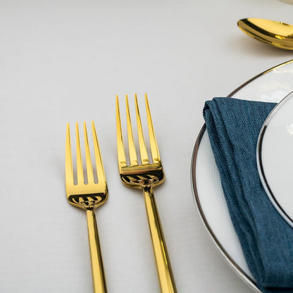 Alata Potter Gold 20-Piece Forged Silverware Set with Utensil-Serving Set, Service for 4, Stainless Steel Flatware Set, Modern Design with Mirror Finish, Ideal for Home, Kitchen, Party, Camping