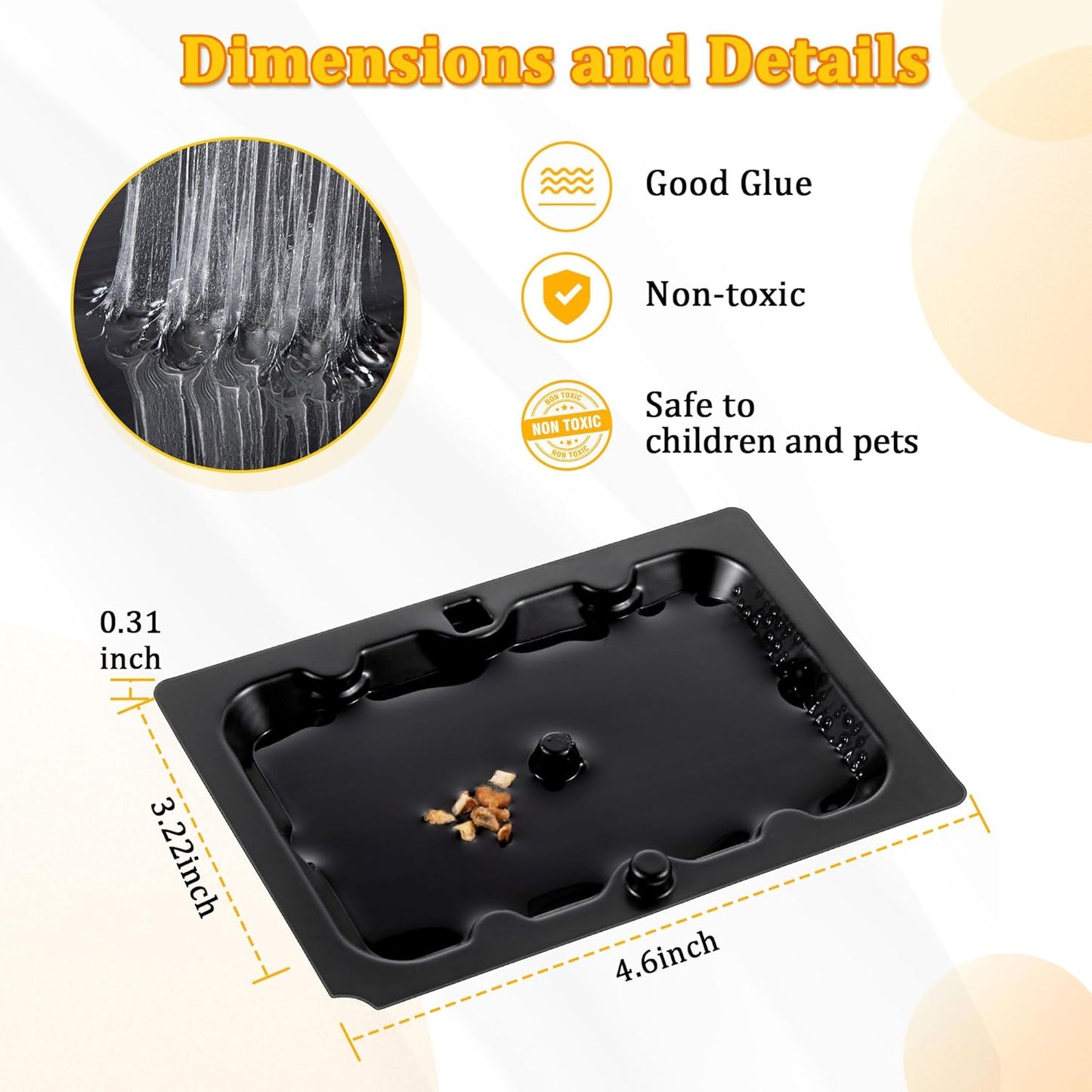 Qualirey 36 Pack Mouse and Insect Glue Traps, Strong Sticky Mice Traps Indoor for Home, Pre Scented Rodent Pads with Non Toxic Glue for House Garage, Ready to Use, Safe to Children and Pets (Black)