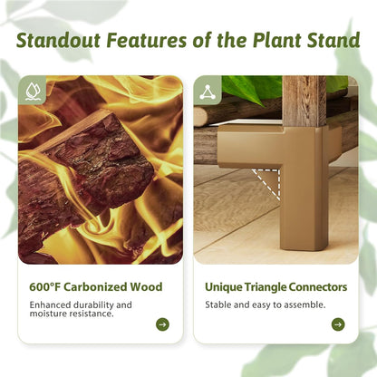 22 Tiers Plant Shelf for Plants Large Indoor Plant Stand Plant Rack Extra Large Wood Plant Stands for Hanging Plant Holder for Patio Balcony Garden