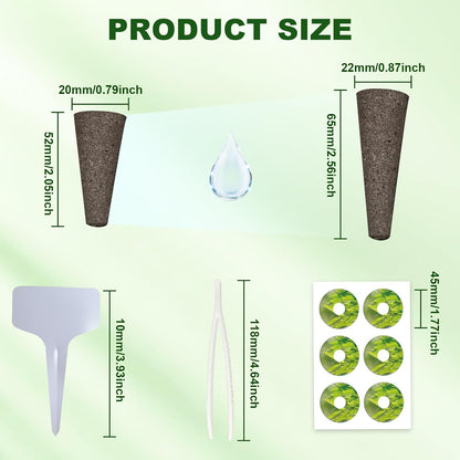 215 Pack Hydroponic Pods Supplies for Aerogarden Pods, Grow Sponges for Hydroponics, Seed Pods Kit with 100 Grow Sponges, 102 Pod Labels,12 Plant Labels, 1 Tweezer for Hydroponic Indoor Garden System