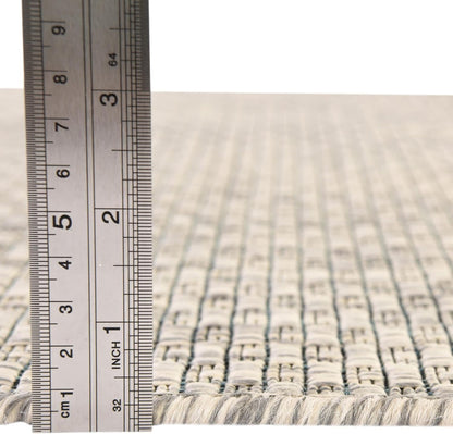 Unique Loom Collection Casual Transitional Solid Heathered Indoor/Outdoor Flatweave Area Rug (4' 1" Round, Light Gray/Ivory)
