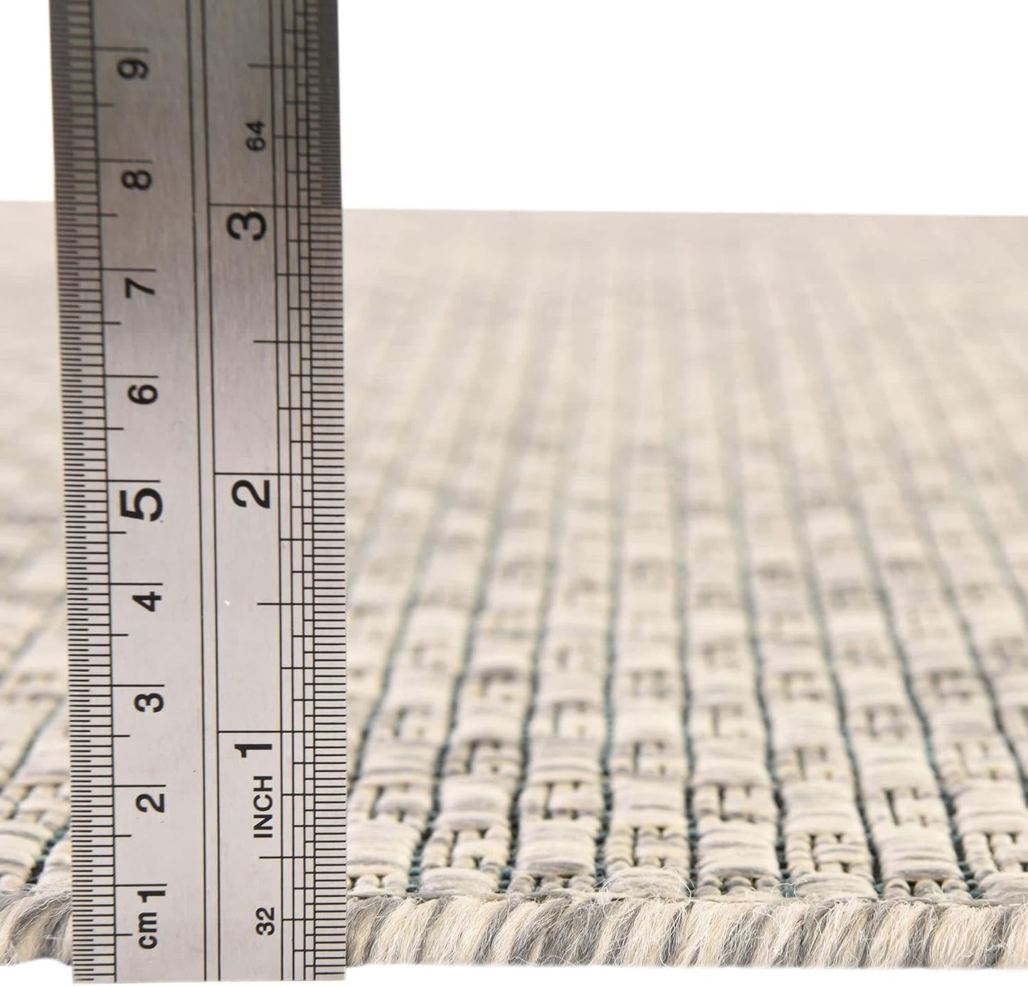 Unique Loom Collection Casual Transitional Solid Heathered Indoor/Outdoor Flatweave Area Rug (8' Square, Light Gray/Ivory)