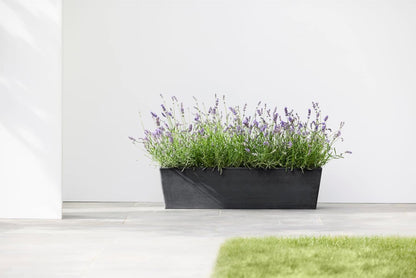 Ecopots Bruges Durable Modern Rectangular Indoor/Outdoor Recycled-Based Composite Flower Pot Planter, Dark Grey, 31.5"