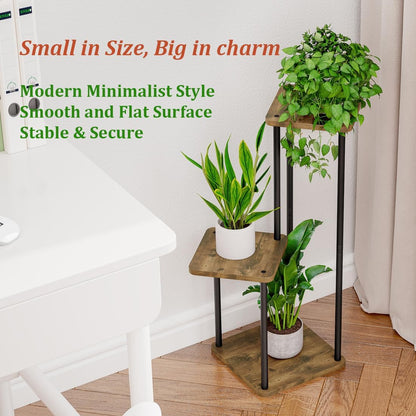 AZERPIAN 3 Tier Plant Stand Indoor Metal Plant Shelf for Multiple Plants Corner Flower Holders for Living Room Balcony Bedroom Patio Garden, Black (Black, 3 tier)