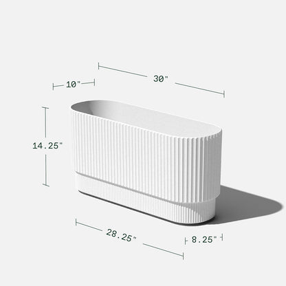 Veradek Demi Series Long Planter for Porch, Patio, Backyard | Durable Plastic-Concrete Material | Modern Décor for Shrubs, Flowers