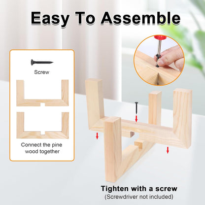 Plant Stand, Indoor/Outdoor Wood Plant Holder, Single Flower Pot Stand, Sturdy Planter Stand, Fit 5-9 Inch Pots