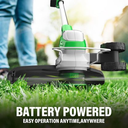 SOYUS Weed Wacker 12 Inch String Trimmer Cordless 20v Electric Weed Wacker, 2 Pcs 2.0Ah Battery Powered Weed Trimmer/Edger, Lightweight Grass Trimmer with 8 Pcs Replacement Spool Trimmer Lines