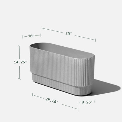 Veradek Demi Series Long Planter for Porch, Patio, Backyard | Durable Plastic-Stone Composite Material | Modern Décor for Shrubs, Flowers