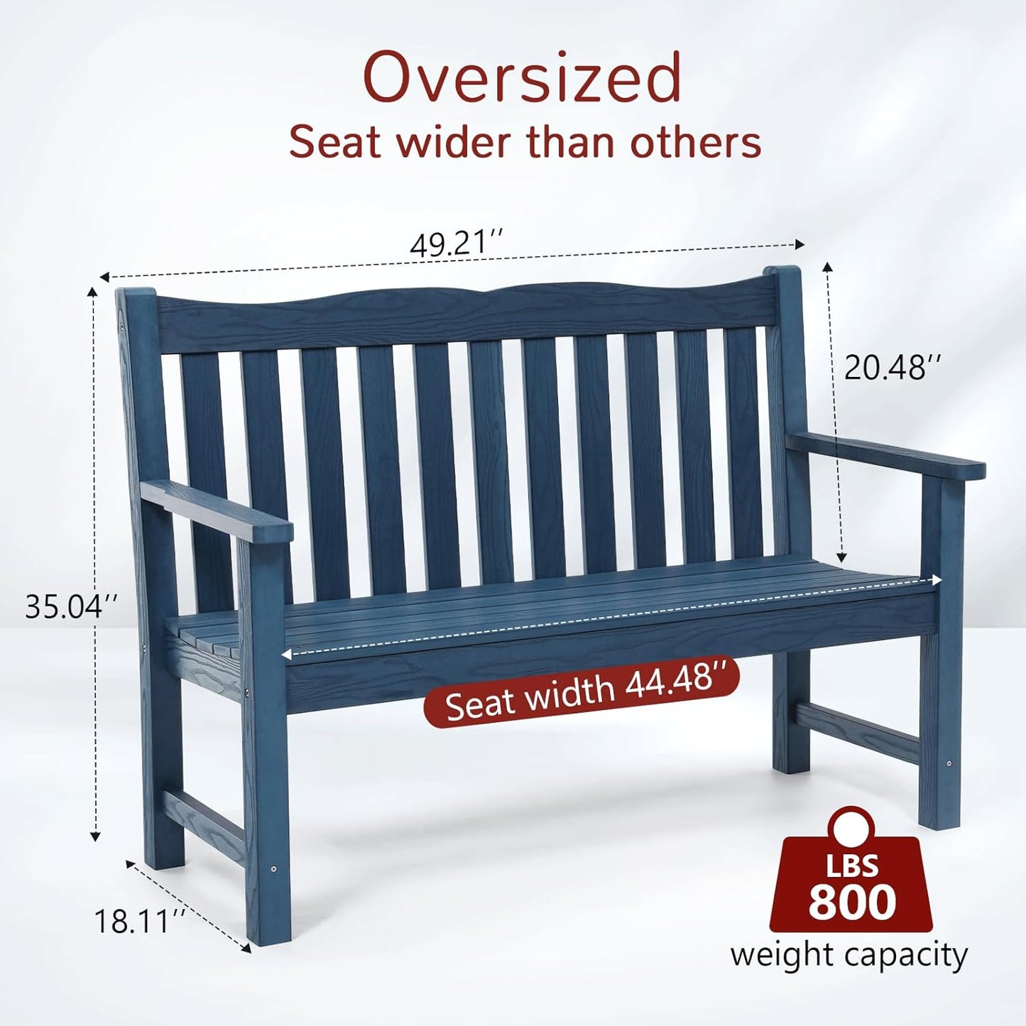 Stoog Outdoor Chairs & Bench Set, All-Weather Patio Furniture Set, Include 2 Patio Chairs and 1 Bench, Blue