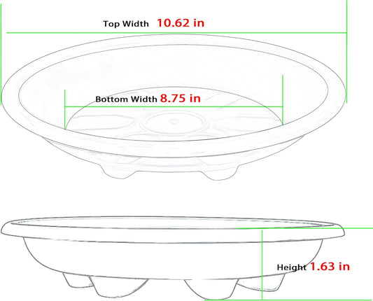 6 Pack of Plant Saucer 10 inch, Heavy Duty Pot Saucers for Plants, Plant Drip Trays for Indoors Outdoor, Plant Water Tray for Planters, Black