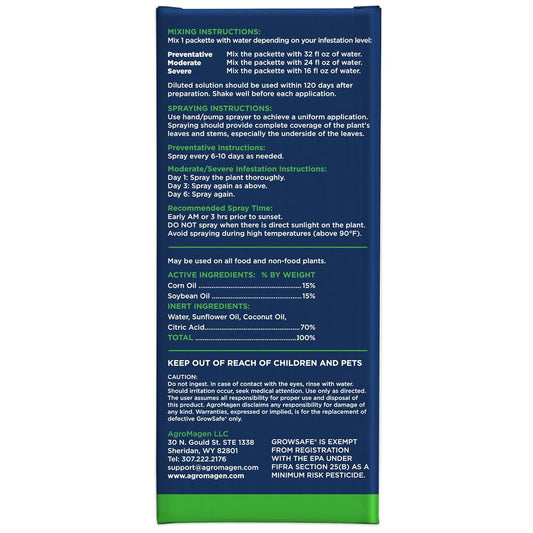 GrowSafe Bio-Pesticide, Organic and Natural Miticide, Fungicide and Insecticide (Ready-to-Mix)