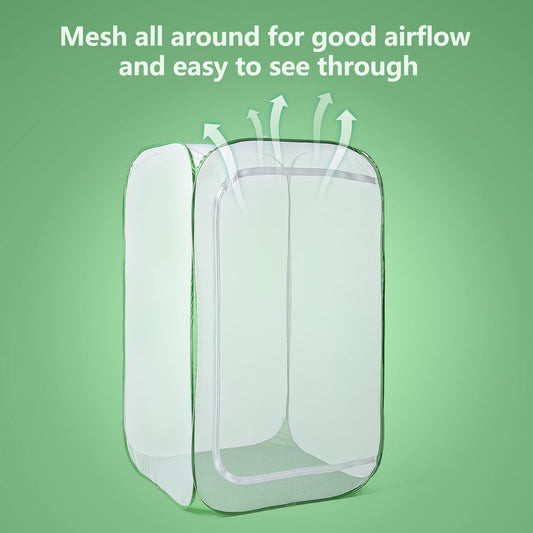 23.6" Outdoor Mesh Plant Enclosure, Plant Cover for Pests, Bird and Pest Protection Guard for Fruit, Vegetables, Flowers and Herbs Pop-Up Cage 15.7 x 15.7 x 23.6 Inches