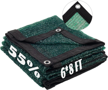 LOVE STORY 6x8FT 55% Green Shade Cloth Sun Shade Net with Grommets Sunblock Net Mesh Tarp for Garden,Plants Cover,Greenhouse and Patio