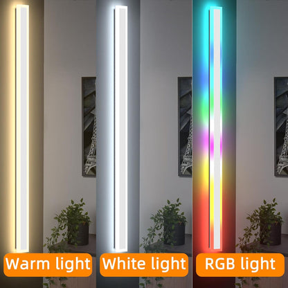 Modern Outdoor Wall Lights, 2 Pack Long Wall Sconce, Lighting Fixtures Long Wall Light 24w Waterproof Ip65 Black Exterior Sconce Led Linear Light for Garage, Patio (2pack-white, 60inch)