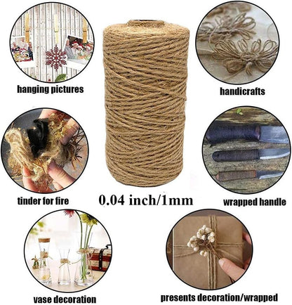 Leecogo Jute String 328 Feet 1 mm 2 ply Durable Natural Jute Rope Twine for Arts Crafts Jewelry Making and DIY Projects