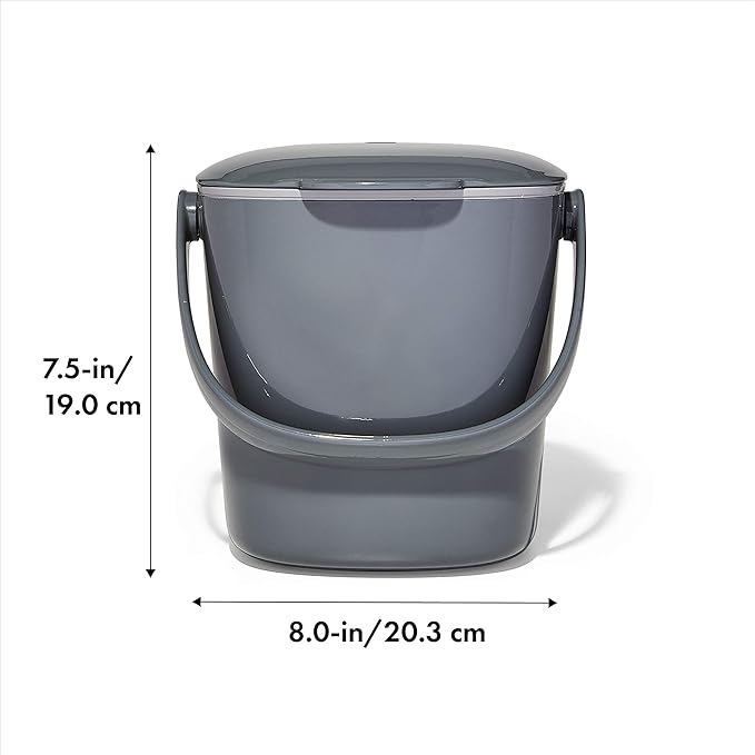 OXO Good Grips Easy-Clean Compost Bin, Charcoal - 0.75 GAL