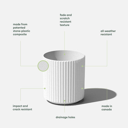 Veradek Demi Series Round Planter for Porch, Patio, Backyard | Durable Plastic-Stone Composite Material | Modern Décor for Tall Plants, Flowers