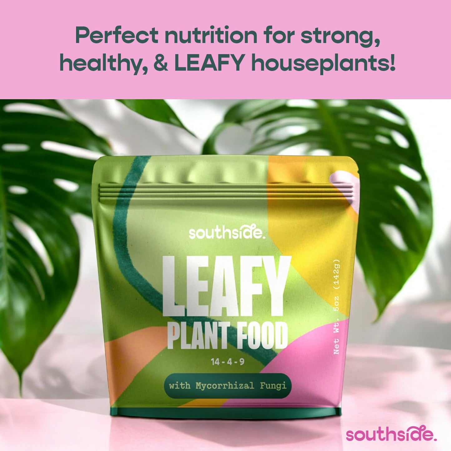 Leafy Plant Food with Mycorrhizal Fungi for Indoor Potted Plants - Makes 200 liters of Gentle Houseplant Fertilizer with Complete Nutrition