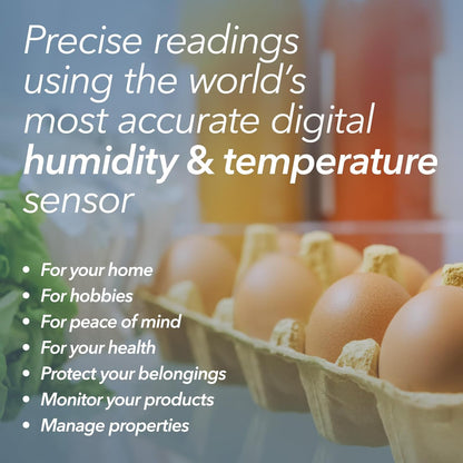 HT.w Smart Temperature Sensor & Humidity Sensor - Bluetooth Thermometer & Hygrometer with App Monitoring - Water Resistant Temperature & Humidity Monitor for RV, Basement, Fridge (4 Pack)