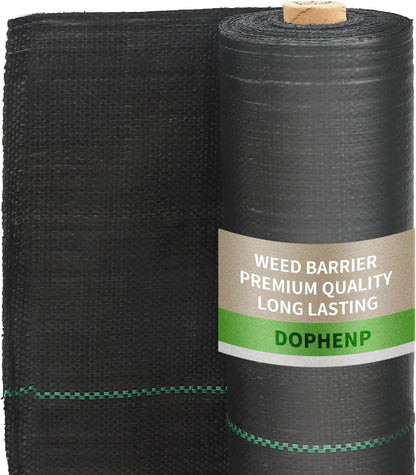 3x100ft 3.2OZ, Weed Barrier Landscape Fabric Heavy Duty, Woven Weed Control Fabric, High Permeability Good for Flower Bed, Geotextile Fabric Underlayment, Driveway (3ft*300ft)