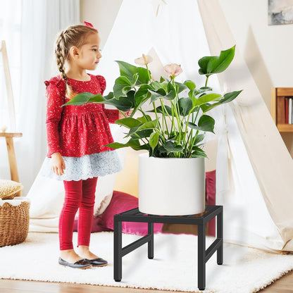 Plant Stand Indoor Outdoor, Heavy Duty Wrought Iron Pedestal Stands Metal Plant Stand for Indoor Outdoor, Sturdy Low Flower Stand Display Planter Shelf, 3pcs, Black