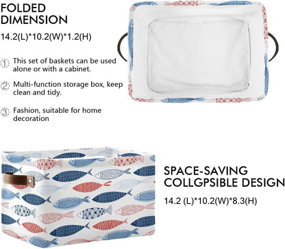 Fish Rectangular Storage Basket Organizer Bin Shelf Baskets For Clothes Gifts For Home Office Dorm