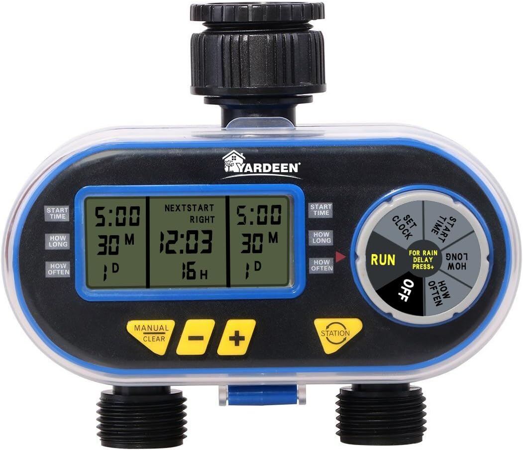 Sprinkler Timer,Outdoor Water Timer for Garden Hose, Programmable with Rain Dela Garden Electronic Irrigation Controller System Color Blue