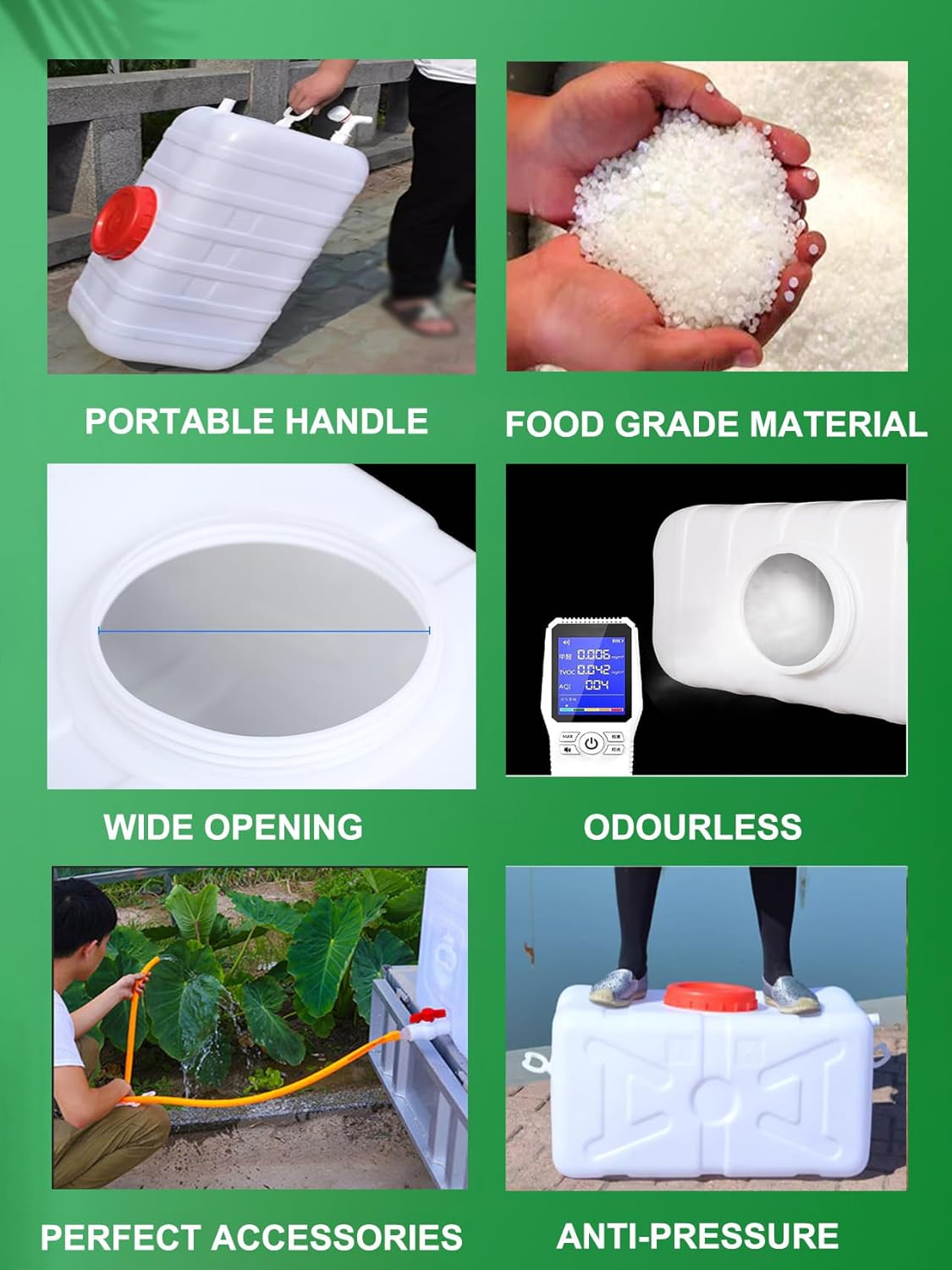 Large Capacity Water Tank with Spigot for Camping Plastic Water Storage Tank Water Container for Emergency Storage Household Outdoor Camping RV Self-Driving Tour(Size:25L/6.6gallon)