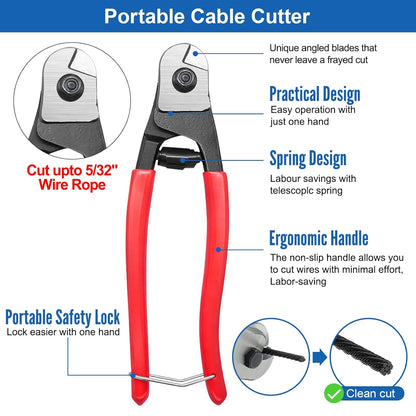 500FT T316 Marine Grade 1/8" Stainless Steel Cable Kit w/Cutter, 7x7 Strand,1850lb Breaking Strength Wire Rope Cable for Deck Railings,Ideal for Indoor/Outdoor Railings DIY Installation, MY15