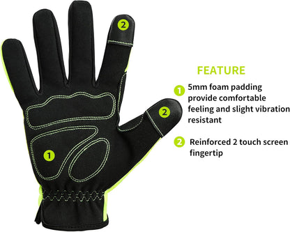 DULFINE High Performance Work Gloves For Men(3 Pairs Pack),Hi-Vis Yellow Color,High Dexterity Touch Screen For Multipurpose,Excellent Grip (Extra Large)