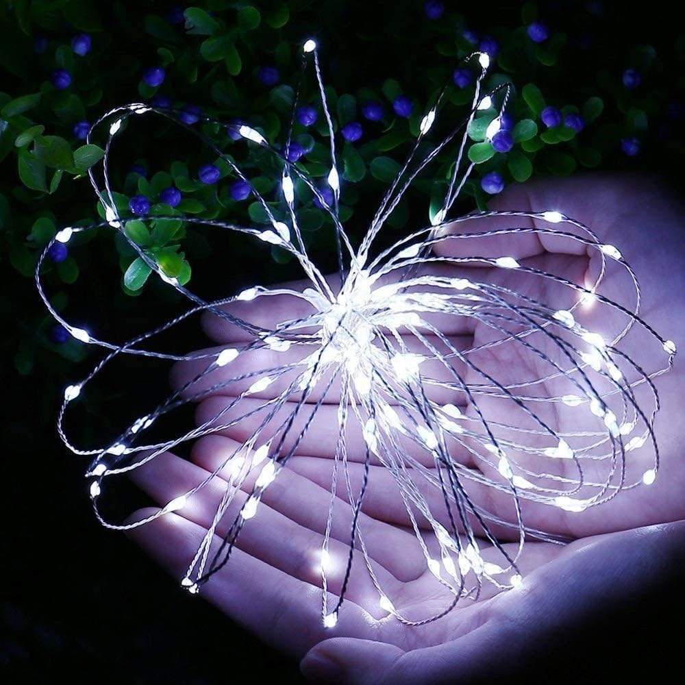 Joomer Solar Fairy Lights, 4-Pack Total 104FT 320LED Solar String Lights Outdoor Waterproof 8 Lighting Modes for Patio Fence Party Garden Yard Home Holiday Tree Outdoor Decoration (White)