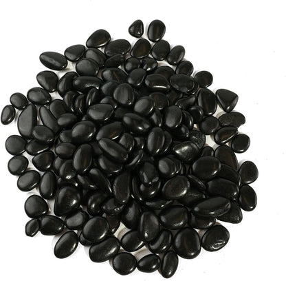 Stonecreek 24 LBS River Rocks (2 x 12 LBS Bags) – Natural Polished Decorative Pebbles, Garden Landscaping Stones for Planters, Vase Fillers, Succulent Pots, Fish Tanks & Terrariums, Black Medium