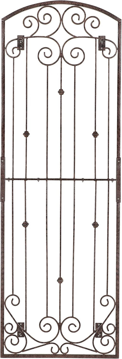H Potter Garden Trellis for Climbing Plants Vertical Wrought Iron Panels Scroll Metal Wall Trellises Large Tall Arched Home Garden Outdoor 8 Foot Decorative Fence Privacy Screen Outdoors