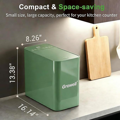 Electric Composter for Kitchen, 3.2L Smart Odorless Compost Bin, Low Noise & Odorless, Indoor Countertop Food Waste Composter with LED Display, One-Touch Operation, Auto-Cleaning, EC04 (Green)