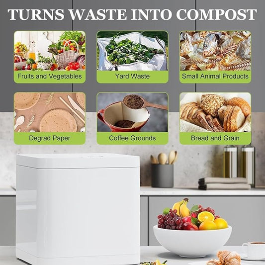 Electric Composter for Kitchen, 3.3L Odorless Smart Compost Bin, 2 Modes, Food Waste to Fertilizer, Smart Electric Composter for Kitchen(220V)