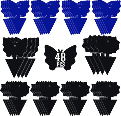 USKICH Sticky Traps Gnat Killer Fruit Fly Traps Non-Toxic and Odorless Fungus Gnat Traps Insect Traps Black Sticky Trap for Indoor and Outdoor Plants（48Pcs Black）