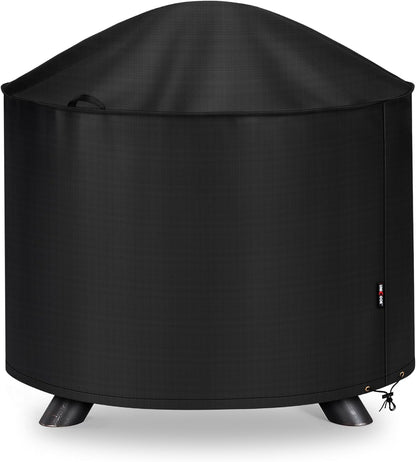 Unicook Firepit Cover Round 36 Inch, Waterproof Fade Resistant Outdoor Fire Bowl Cover with Handles & Drawstring, Fits Patio Fire Pits up to 34" Dia, Black