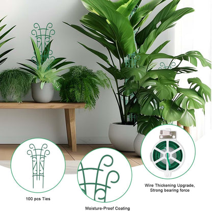 Plant Trellis for Potted Plants 12 Pack Stackable Indoor Outdoor Climbing Houseplant Support with Garden Wire for Pothos Hoya Ivy Flower