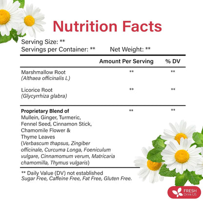 Premium Happy Throat Herbal Tea – 135 Bags Of Supper Tea Blend: Marshmallow Root, Slippery Elm & Ginger – Dry & Sore Throat Relief – Caffeine-Free, No Honey, No Citrus – No Sugar