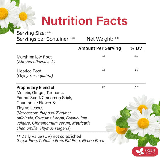 Premium Happy Throat Herbal Tea – 135 Bags Of Supper Tea Blend: Marshmallow Root, Slippery Elm & Ginger – Dry & Sore Throat Relief – Caffeine-Free, No Honey, No Citrus – No Sugar
