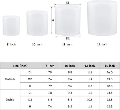 FaithLand Plant Pot 14 inch - Perfectly Fits Mid-Century Modern Plant Stand - Drainage Plug and Drainage Mesh Screen - Matte White