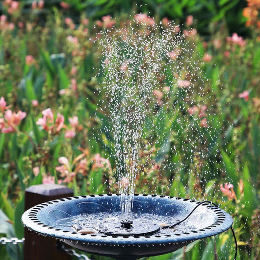 AISITIN 2.8W Solar Fountain Pump for Bird Bath Upgraded 2025, Floating Solar Powered Water Fountain Built-in 1000mAh Battery with 7 Nozzles & 3 Integrated Bracket for Bird Bath and Outdoor Garden