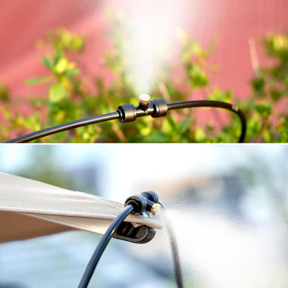 50FT Outdoor Misting Cooling System‌ - Patio Garden Kit with ‌Brass Nozzles & UV Tubing‌, DIY Install for ‌Pool, BBQ, Greenhouse‌, Water-Saving High Pressure Cooler