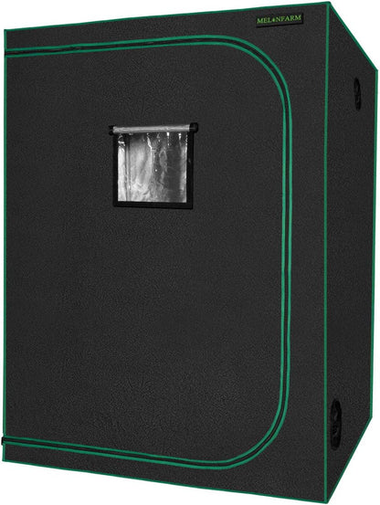 MELONFARM 57"x57"x80'' Grow Tent, High Reflective 600D Diamond Mylar Canvas with Observation Window and Floor Tray for Hydroponic Indoor Plant Growing