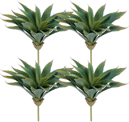 Veryhome Succulents Plants Artificial Aloe Plant, 12.5Inch Large Faux Succulents Unpotted, Premium Crafting DIY Greenery Decor for Indoor & Outdoor(4Pcs-Green)