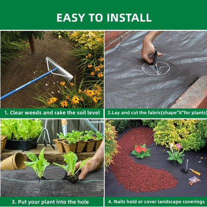 6FT X 180 FT Weed Barrier Landscape Fabric Heavy Duty,3.2 OZ Premium Garden Weed Blocker Fabric for Weed Control, Plastic Ground Cover with Woven Weed Cloth,Durable Landscaping Fabric