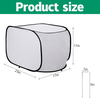 23" x 17" x 17" Pop up Rectangular Frost Protection Plant Cover, Winter Garden Plants Freeze Protection Tent, Warm Garden Bed Plant Protector Enclosure for Snow Frost Protection Indoor & Outdoor