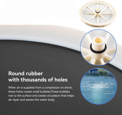 Pond & Lake Aeration Accessories, Pond DiffuserStainless Steel Chassis, Silicone Membrane Diffuser 1Pcs (Black EPDM)