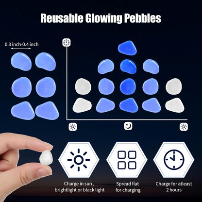 Sasylvia 12000 Pcs Glow in The Dark Rocks Glow in The Dark Stones Glowing Rocks for Garden Outdoor Glowing Fish Tank Pebbles Luminous Stone for Outdoor Yard Patio Aquarium Landscaping (White)